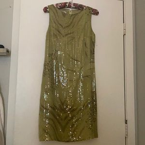 Teri Jon Green Sequin Cocktail Dress